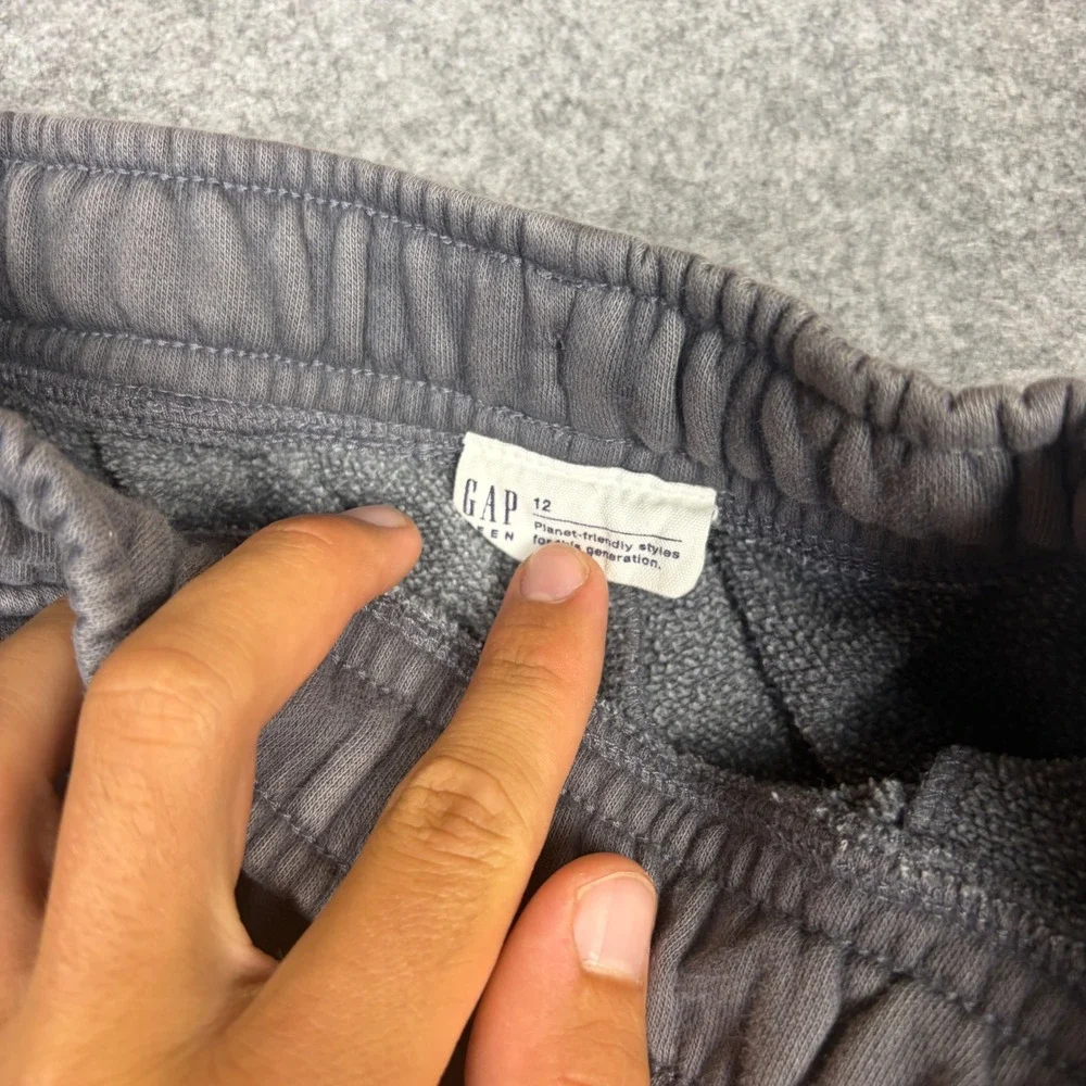 Gap Teen Boys Charcoal Grey Fleece Jogger Sweatpants Size 12